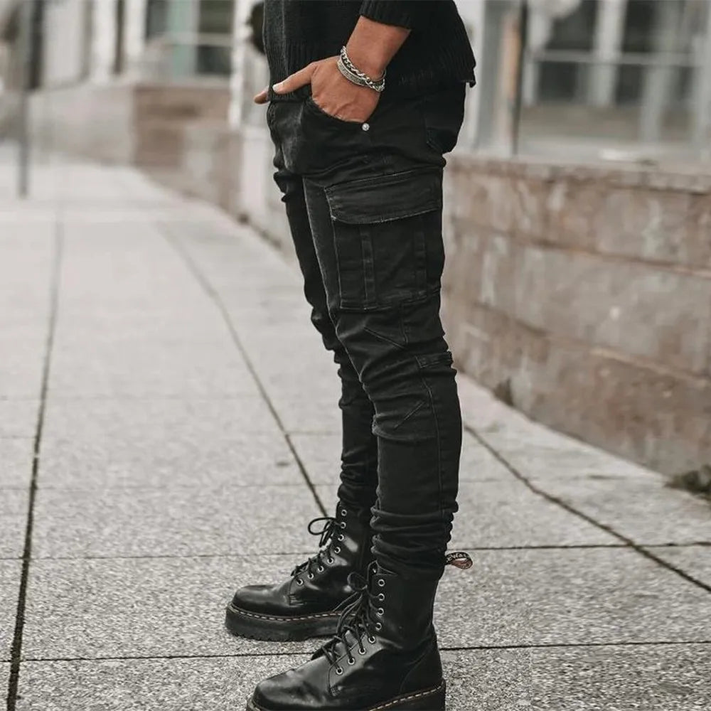 Street Elastic Jeans Men